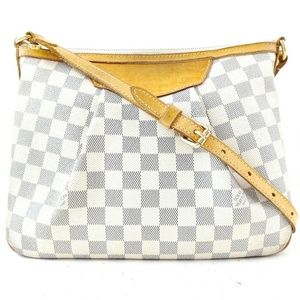 Louis Vuitton Siracusa Damier Azur White Monogram Cross Body Bag